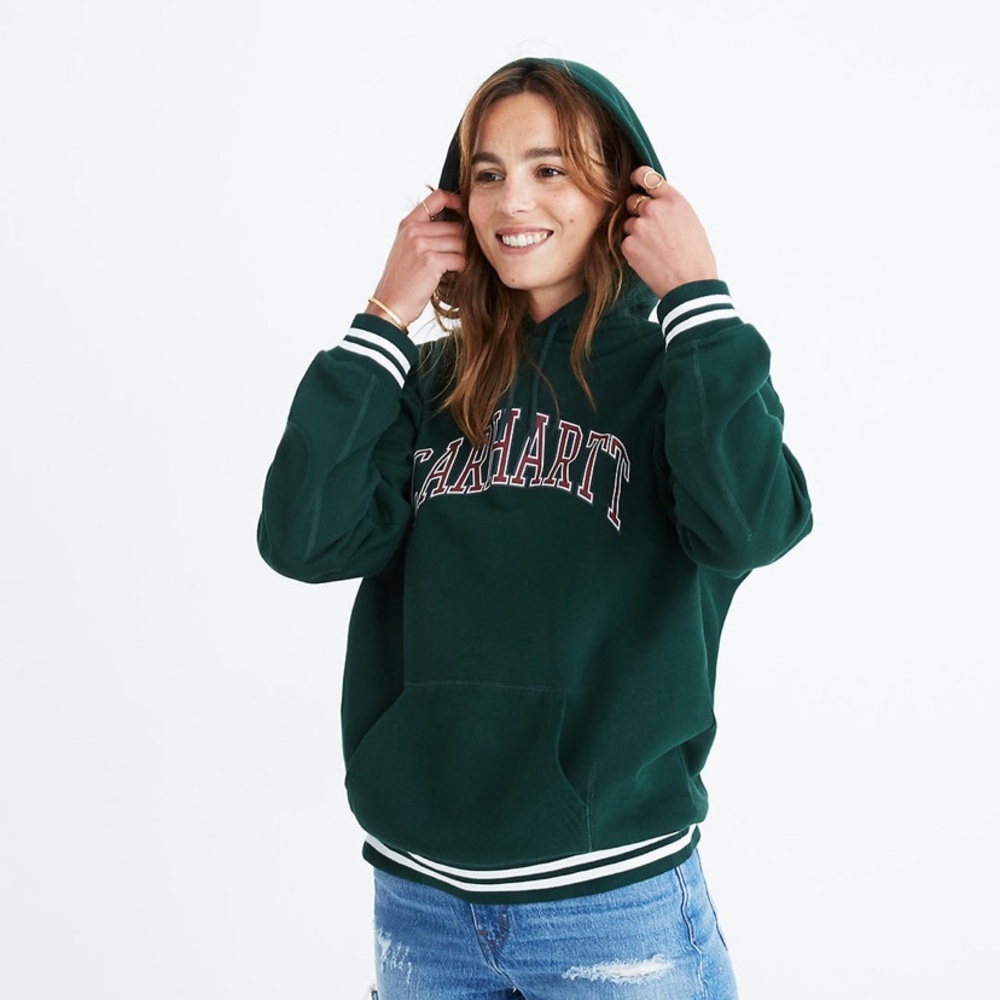 Carhartt WIP Green Knowledge Hoodie Spellout